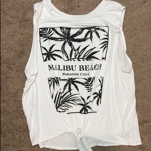 White Malibu Beach Tank Top
